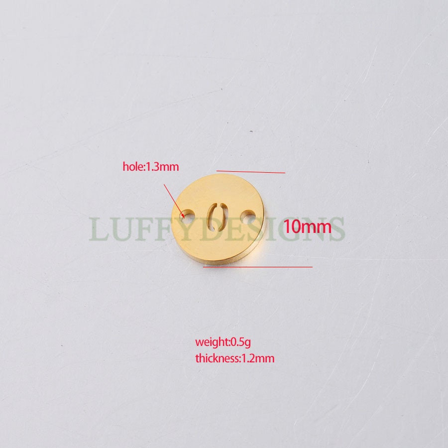 5pcs Number Charms, Gold Number Link Connector, Anniversary Bracelet Supply, 18K Gold Plated Stainless Steel, Mirror Polished Number
