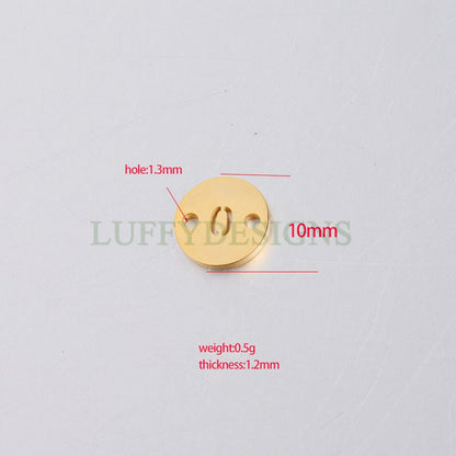 5pcs Number Charms, Gold Number Link Connector, Anniversary Bracelet Supply, 18K Gold Plated Stainless Steel, Mirror Polished Number