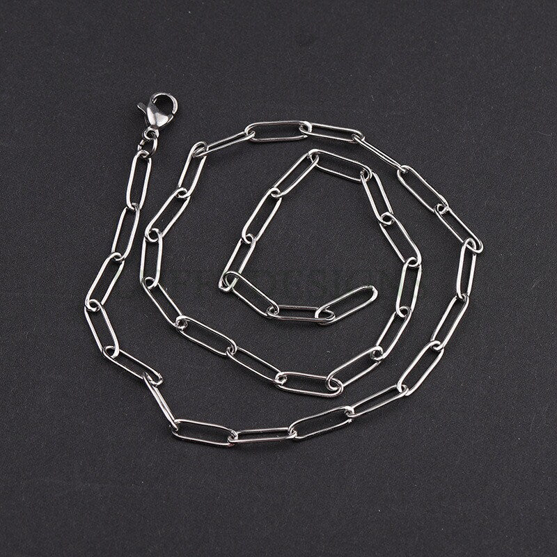 5pcs Finished Rectangle Link Chain, 18K Gold plated 316L Stainless Steel, Gold Link Chain Necklace, Paper Clip Chain, Chunky Link Chain