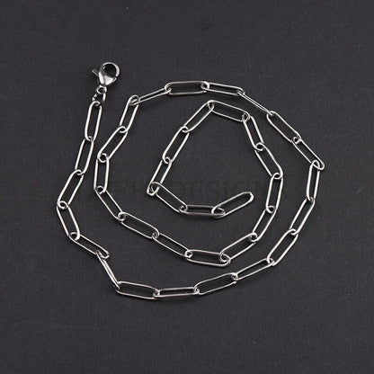 5pcs Finished Rectangle Link Chain, 18K Gold plated 316L Stainless Steel, Gold Link Chain Necklace, Paper Clip Chain, Chunky Link Chain