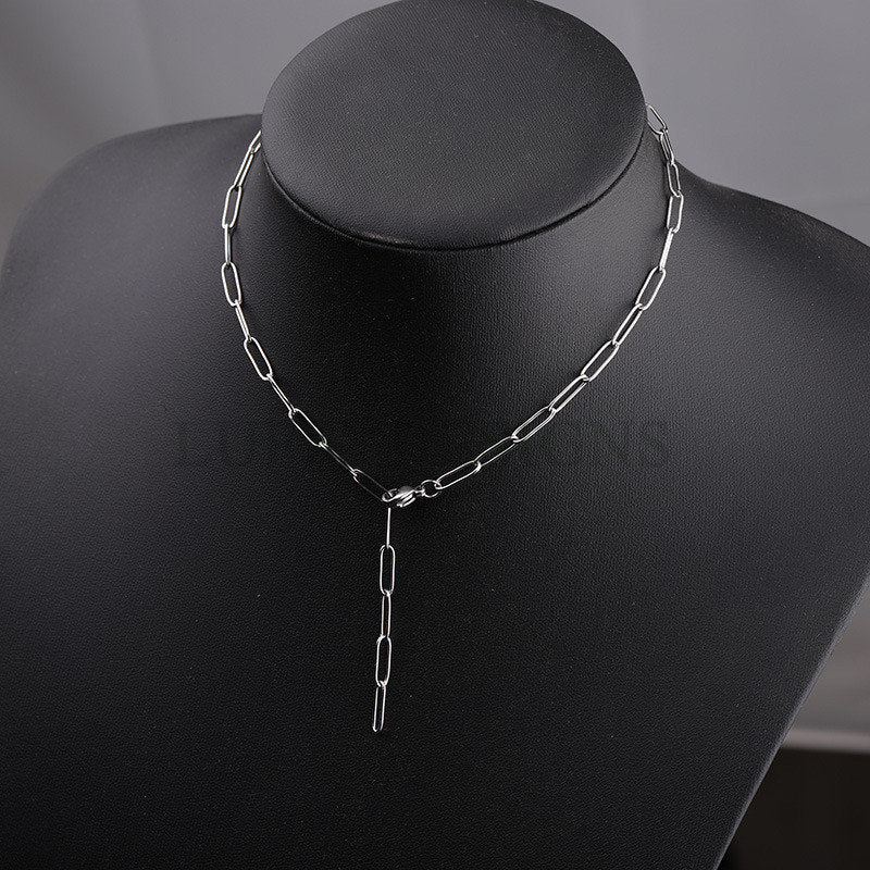 5pcs Finished Rectangle Link Chain, 18K Gold plated 316L Stainless Steel, Gold Link Chain Necklace, Paper Clip Chain, Chunky Link Chain