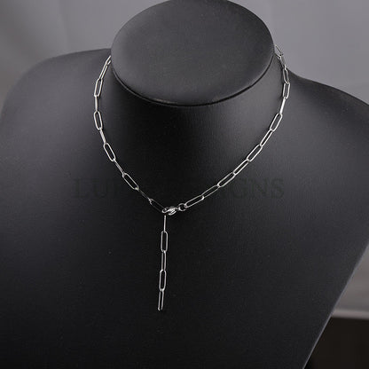 5pcs Finished Rectangle Link Chain, 18K Gold plated 316L Stainless Steel, Gold Link Chain Necklace, Paper Clip Chain, Chunky Link Chain