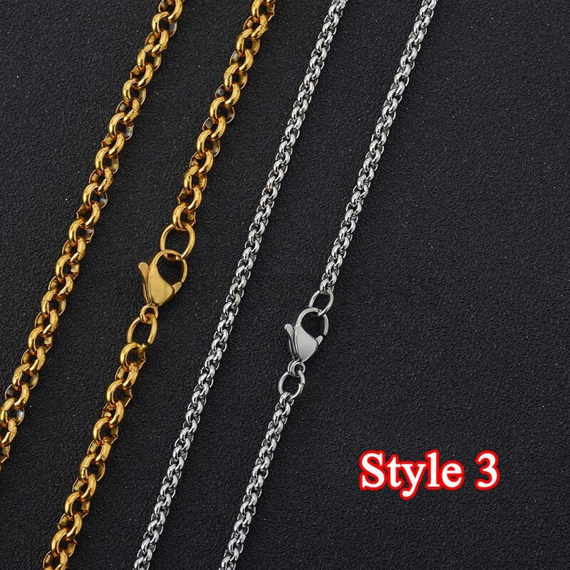 Wholesale 5pcs Finished 316L Stainless Steel Chain,  18k Gold Plated, Necklace Chains Bulk For Jewelry Making, Hypoallergenic Chain