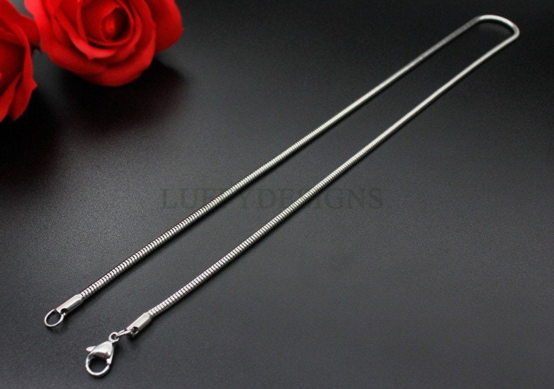 10pcs Finished 316L Stainless Steel Chains, Snake Chains, 18k Gold /Rose Gold plated, 16 /18 /20 inches, 0.9mm /1.2mm /1.5mm /2.0mm /2.4mm