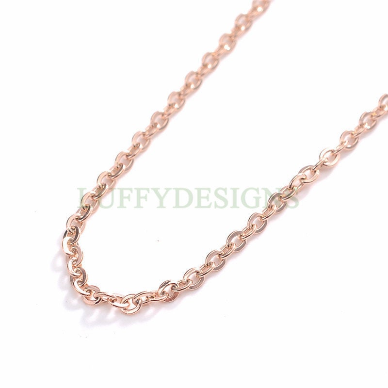 16Ft /33Ft Gold Stainless Steel Chains, Flat oval Links -Gold Cross Chain, Rose Gold chain, Black Chain -1.1mm / 1.5mm / 2.0mm / 2.5mm