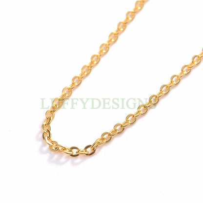 16Ft /33Ft Gold Stainless Steel Chains, Flat oval Links -Gold Cross Chain, Rose Gold chain, Black Chain -1.1mm / 1.5mm / 2.0mm / 2.5mm