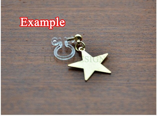 20pcs Invisible clip on earring converter, resin earring clip, no pierced dangle earrings clip findings, hypoallergenic clip earrings