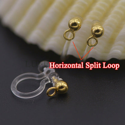 20pcs Invisible clip on earring converter, resin earring clip, no pierced dangle earrings clip findings, hypoallergenic clip earrings