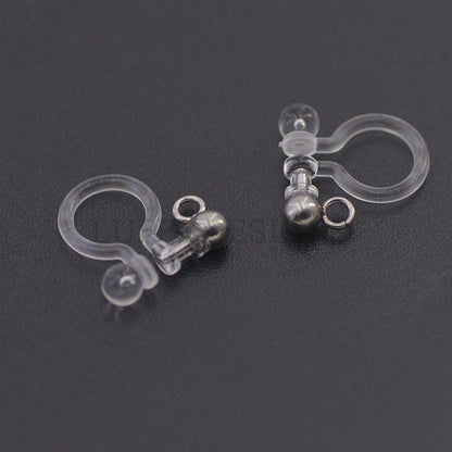 20pcs Invisible clip on earring converter, resin earring clip, no pierced dangle earrings clip findings, hypoallergenic clip earrings