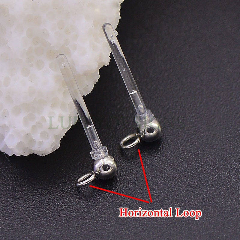 20pcs  Invisible Earring Findings, Studs with Backs, Clear Plastic Earring Posts, hypoallergenic Resin Ear Stud, Jewelry Supplies