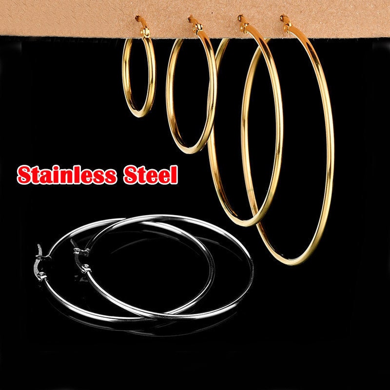 20pcs Open Clip Hoop Earrings, Clicker Ring Hoops, Earring Findings, Round Circle Ring Hoop, Big Large Ring Ear Studs Pierced Jewelry