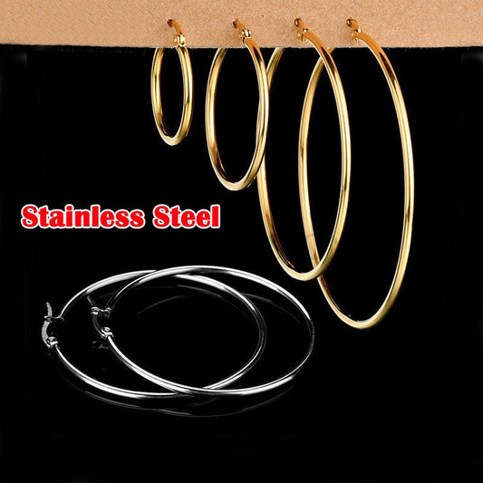 20pcs Open Clip Hoop Earrings, Clicker Ring Hoops, Earring Findings, Round Circle Ring Hoop, Big Large Ring Ear Studs Pierced Jewelry