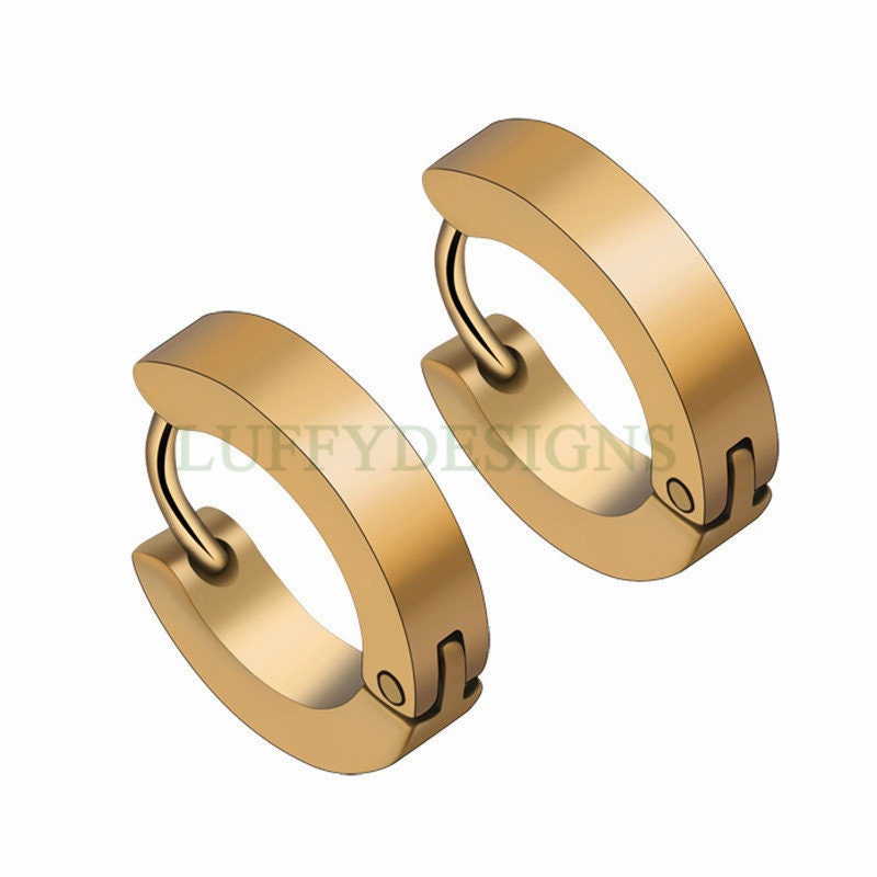 10pcs Open Clip Hoop Earrings, Clicker Ring Hoops, 316L Stainless Steel, Earring Findings, Round Circle Ring Hoop Earrings, Plain Ear Hoops