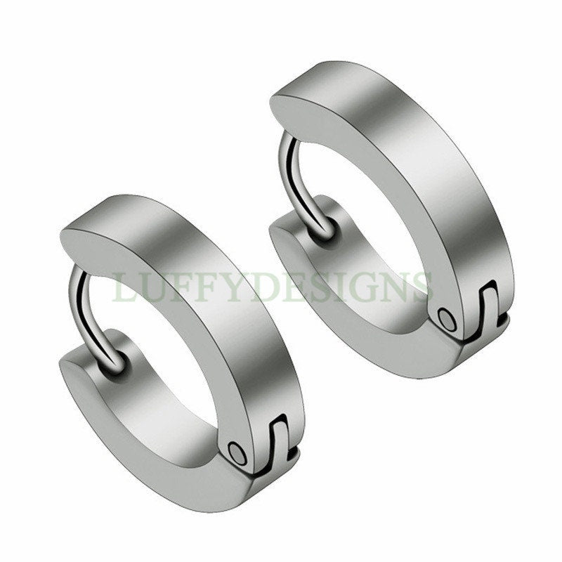 10pcs Open Clip Hoop Earrings, Clicker Ring Hoops, 316L Stainless Steel, Earring Findings, Round Circle Ring Hoop Earrings, Plain Ear Hoops