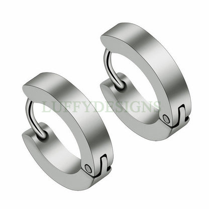 10pcs Open Clip Hoop Earrings, Clicker Ring Hoops, 316L Stainless Steel, Earring Findings, Round Circle Ring Hoop Earrings, Plain Ear Hoops
