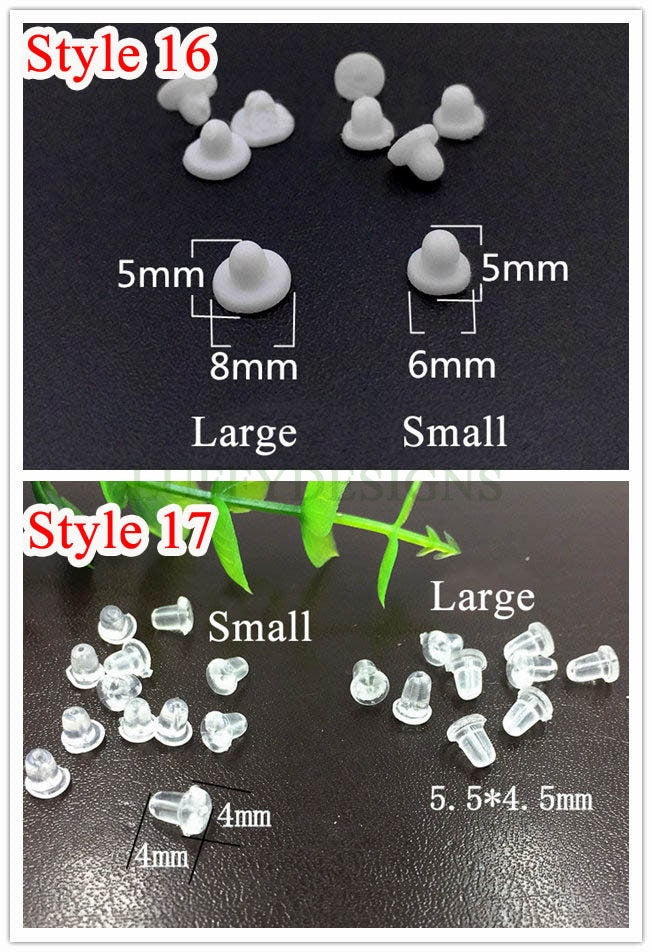 100pcs 316L Stainless Steel/Rubber Earring Backs, Earring Stoppers, Earring Findings, Ear Nuts, Gold Safety Back, Jewelry Findings