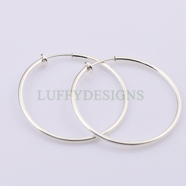 20pcs Clip On Fake Large Earrings, Ear Hoops, Gold /Rose Gold Earrings Stud 18-60mm Diameter - No Piercing Required