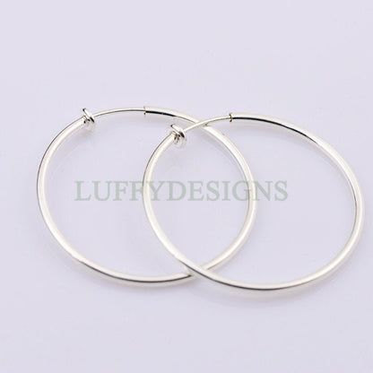 20pcs Clip On Fake Large Earrings, Ear Hoops, Gold /Rose Gold Earrings Stud 18-60mm Diameter - No Piercing Required