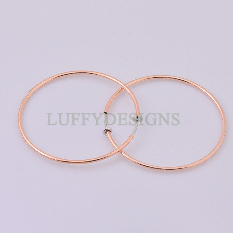20pcs Clip On Fake Large Earrings, Ear Hoops, Gold /Rose Gold Earrings Stud 18-60mm Diameter - No Piercing Required