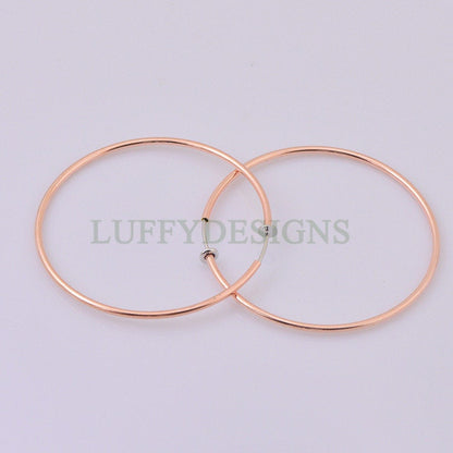 20pcs Clip On Fake Large Earrings, Ear Hoops, Gold /Rose Gold Earrings Stud 18-60mm Diameter - No Piercing Required