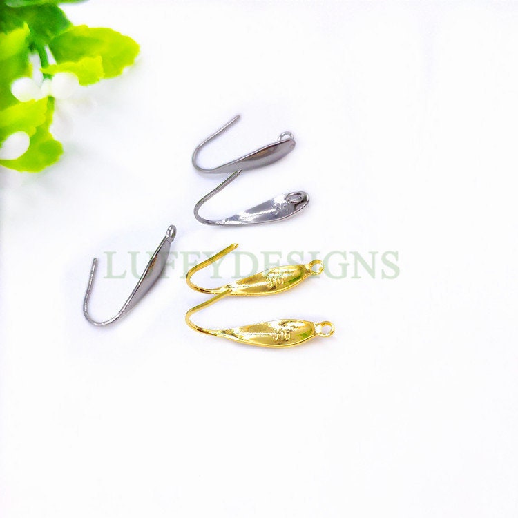 100pcs Gold Earring Hooks, Ear Wires, Earring Findings, 18k Gold Plated 316L Stainless Steel, Hypo Allergenic French Hooks, Fish Hooks