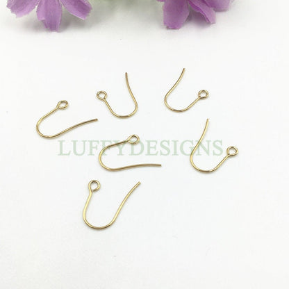 10pcs Gold Ear Wire Hooks, Earring Hooks, Earring Findings, 316L Stainless Steel Hypo Allergenic French Hooks, Earring Wires, Fish Hooks