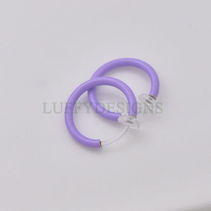 20pcs Clip On Luminous Fake Nose Ring /Lip Ring /Earring, Spring Action Fake Hoops, No Piercing Luminescent Earring/ Nose Ring /Lip Ring