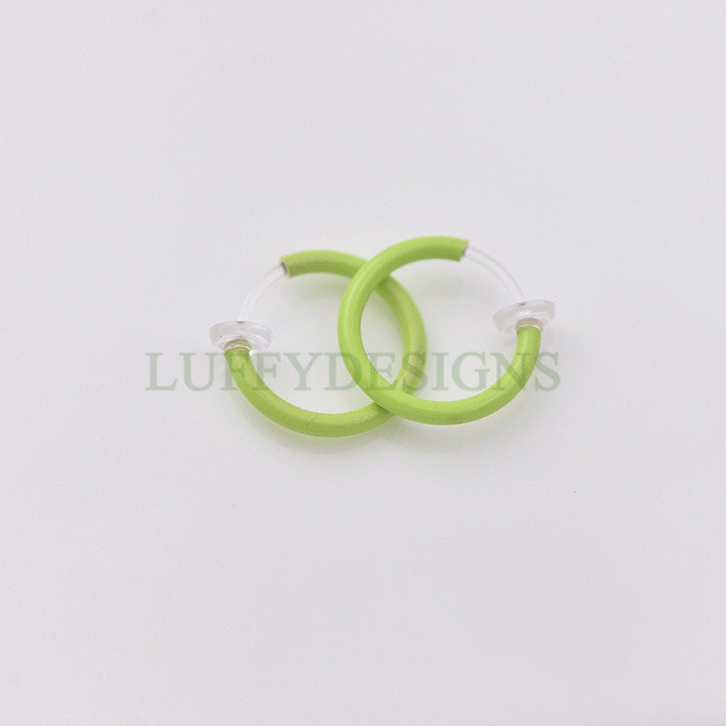 20pcs Clip On Luminous Fake Nose Ring /Lip Ring /Earring, Spring Action Fake Hoops, No Piercing Luminescent Earring/ Nose Ring /Lip Ring