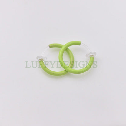 20pcs Clip On Luminous Fake Nose Ring /Lip Ring /Earring, Spring Action Fake Hoops, No Piercing Luminescent Earring/ Nose Ring /Lip Ring