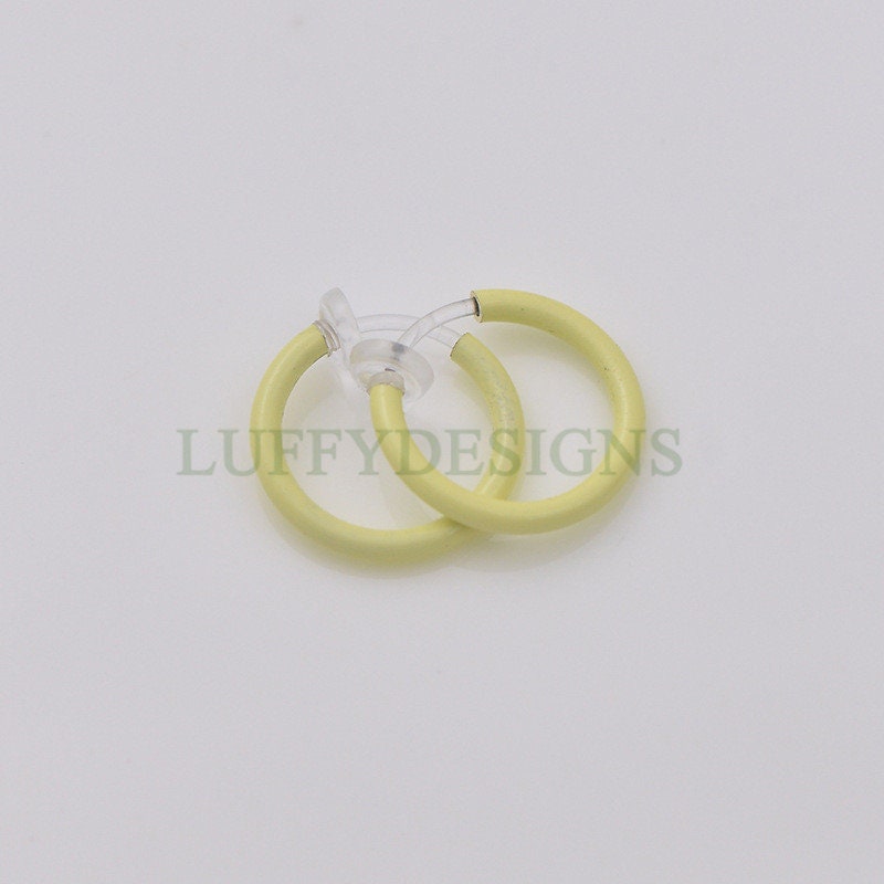 20pcs Clip On Luminous Fake Nose Ring /Lip Ring /Earring, Spring Action Fake Hoops, No Piercing Luminescent Earring/ Nose Ring /Lip Ring
