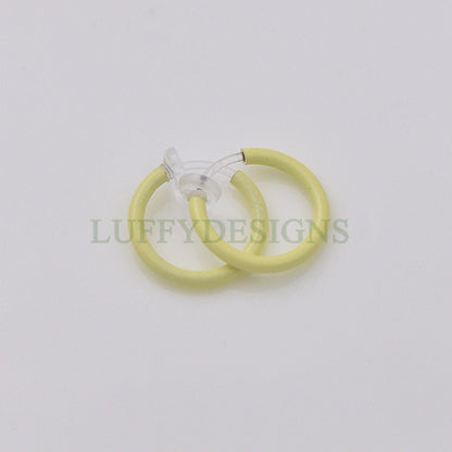 20pcs Clip On Luminous Fake Nose Ring /Lip Ring /Earring, Spring Action Fake Hoops, No Piercing Luminescent Earring/ Nose Ring /Lip Ring