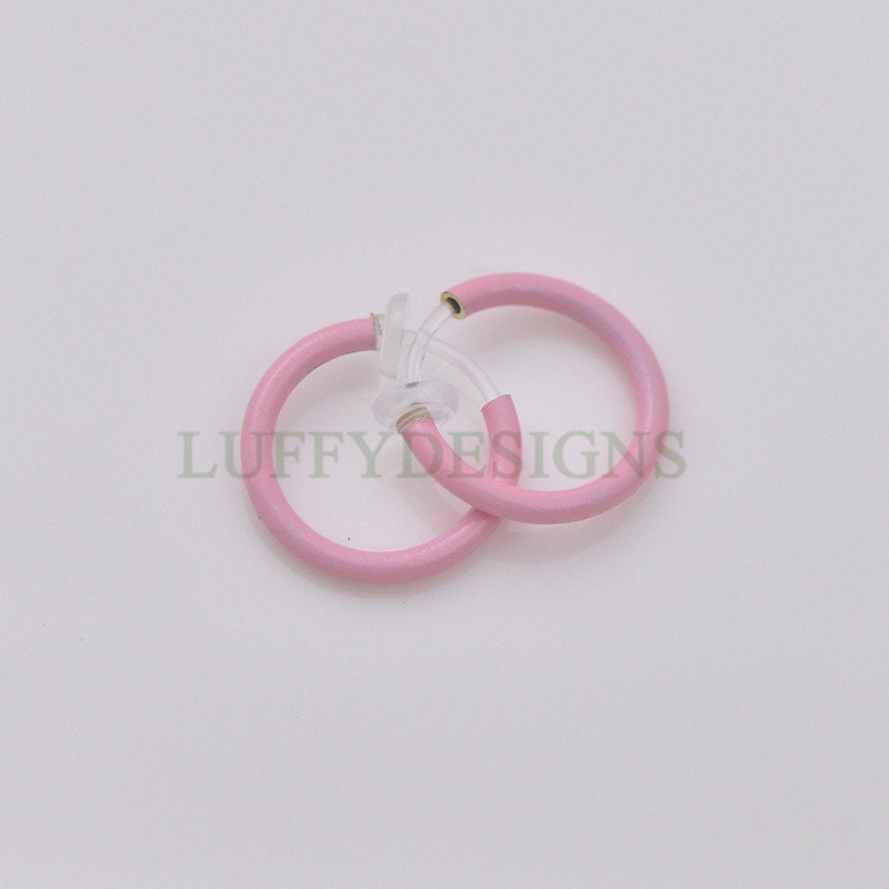 20pcs Clip On Luminous Fake Nose Ring /Lip Ring /Earring, Spring Action Fake Hoops, No Piercing Luminescent Earring/ Nose Ring /Lip Ring