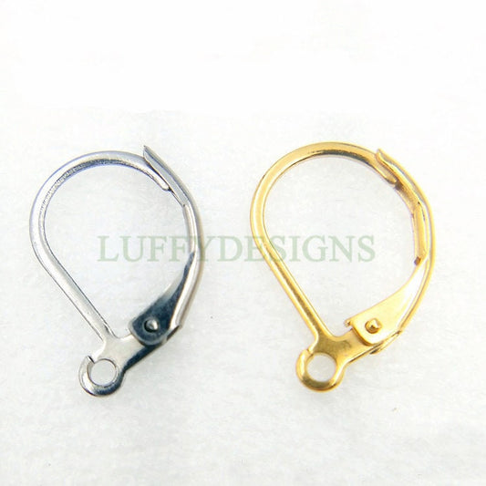 10pcs Gold Ear Wire Hooks, Earring Hooks, Earring Findings, 316L Stainless Steel Hypo Allergenic French Hooks, Earring Wires, D Hooks
