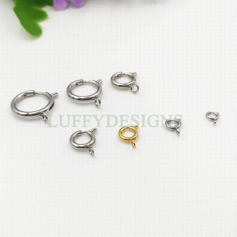 10 Pcs, Gold Spring Clasp, 18K Gold plated 304 stainless steel, Open Gold Spring Clasp, Gold Clasp, 5mm 6mm 8mm 10mm 12mm 14mm 16mm 18mm