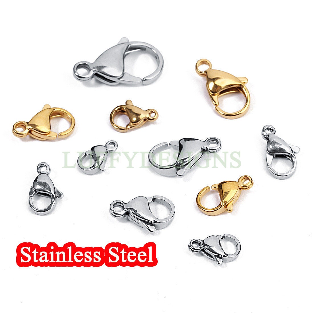 10 PCS 18K Gold/Rose Gold Plated 304 Stainless Steel, Lobster Clasps, Jewelry Supply, Vacuum plating 9mm 10mm 11mm 12mm 13mm 15mm