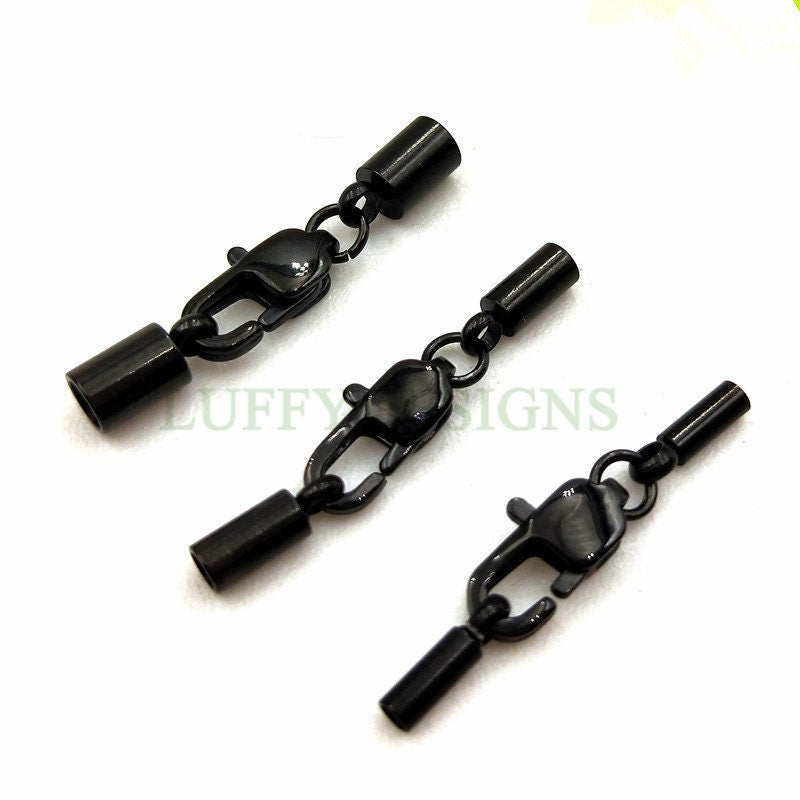 10Pcs Leather Cord End Cap with Lobster Claw Clasp, 18K Gold plated 304 Stainless Steel, Gold Jewelry Making Supplies Findings 1.2 - 3.1mm
