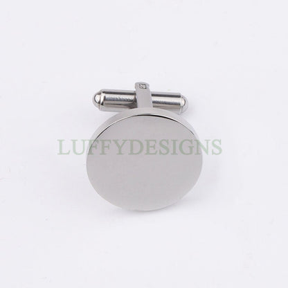 Gold Round Cufflinks ,Round Plane 15/20mm French Cufflinks Blank, Cufflink Base, Cufflinks Bezel Setting, Mirror Polished Steel Cufflinks