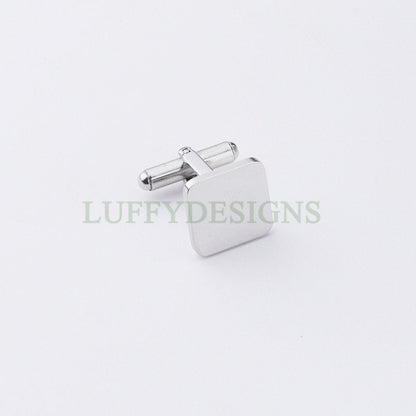Gold/Rose Gold Cufflinks, 16mm Square Plane French Cufflinks Blank, Cufflink Base, Cufflinks Bezel Setting, Mirror Polished Steel Cufflinks