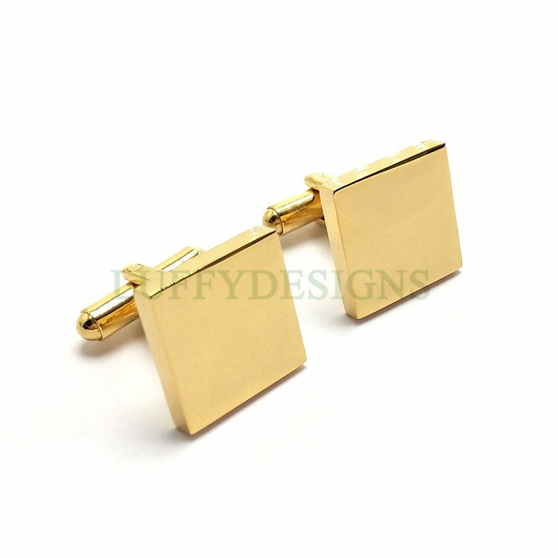 316L Stainless steel cufflinks ,square plane 16mm French cufflinks blank, cufflink base, Cufflinks Bezel Setting, Mirror Polished Cufflinks