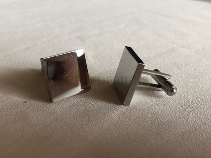 316L Stainless steel cufflinks ,square plane 16mm French cufflinks blank, cufflink base, Cufflinks Bezel Setting, Mirror Polished Cufflinks