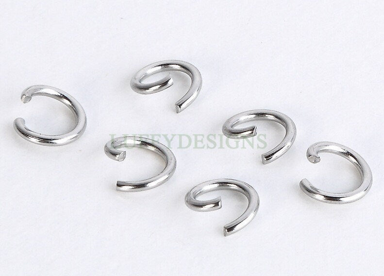 100pcs 1.0mm /18 Gauge, 18K Gold plated 304 Stainless Steel, 5mm /6mm /7mm /8mm Open Jump Rings, Link Connector, Split gold jump rings