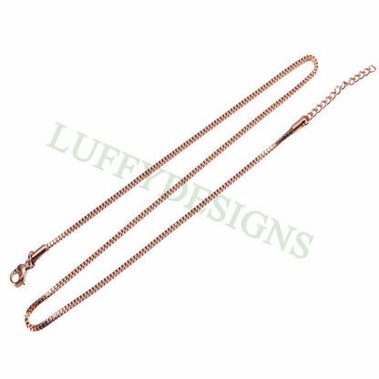 5pcs Finished Box Chain, 1.5mm Square Box Chain Necklace, 18k Gold plated 316L Stainless Steel, Hypoallergenic Womens Chain,Women's Necklace
