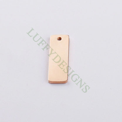 10pcs Personalized Stamping Blank Bar 6x18mm, Ready to Stamp, Gold Bar Charm, Gold Plated Stainless Steel, Mirror Polished Engraving Supply