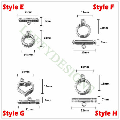 10Pcs Steel OT Toggle Clasp, DIY Jewelry Buckle, Jewelry Connectors Findings, Bracelet End OT Toggle Clasp, 304 Stainles s Steel