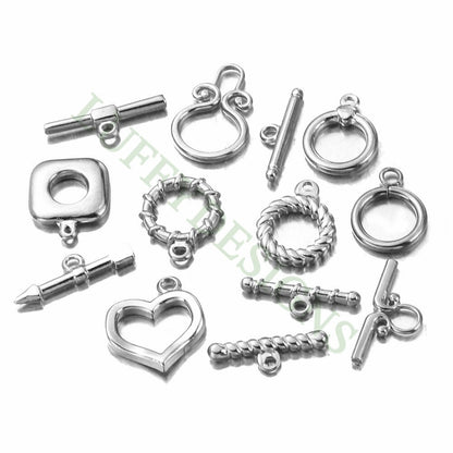 10Pcs Steel OT Toggle Clasp, DIY Jewelry Buckle, Jewelry Connectors Findings, Bracelet End OT Toggle Clasp, 304 Stainles s Steel