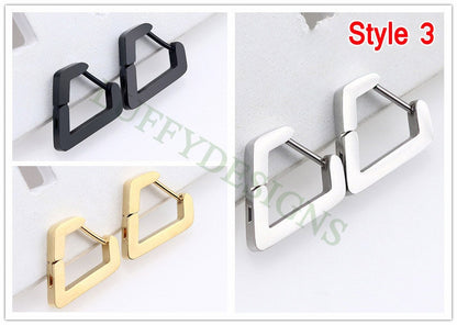 10pcs Open Clip Hoop Earrings, Clicker Ring Hoops, Earring Findings, Geometric Hoop Earrings, Gold Plated Stainless Steel Pierced Jewelry