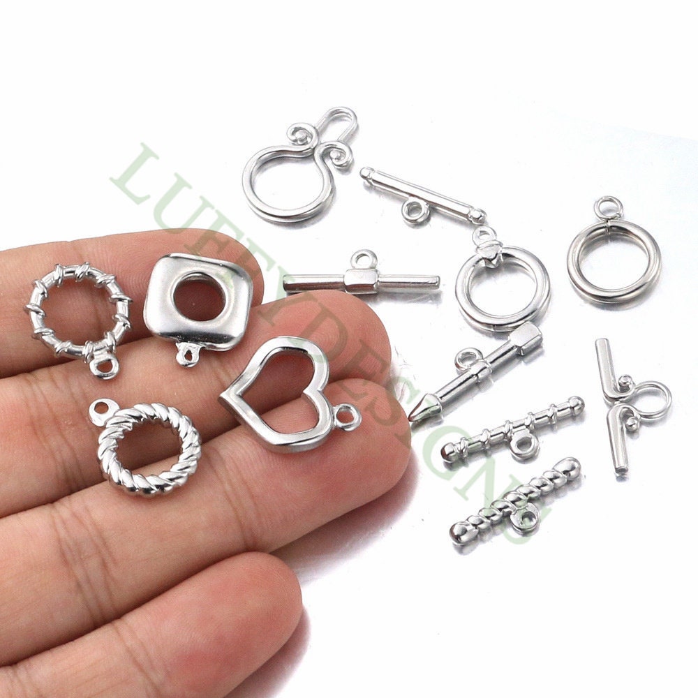 10Pcs Steel OT Toggle Clasp, DIY Jewelry Buckle, Jewelry Connectors Findings, Bracelet End OT Toggle Clasp, 304 Stainles s Steel