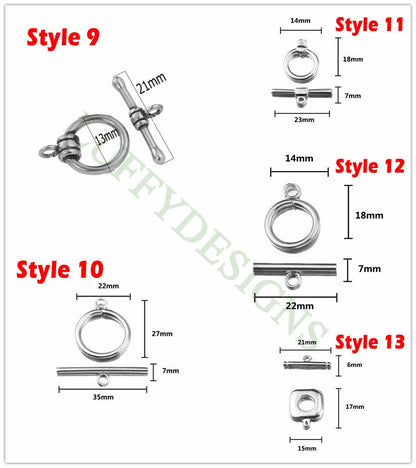 10Pcs Steel OT Toggle Clasp, DIY Jewelry Buckle, Jewelry Connectors Findings, Bracelet End OT Toggle Clasp, 304 Stainles s Steel