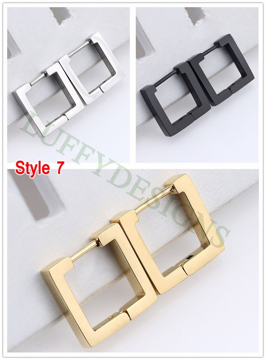 10pcs Open Clip Hoop Earrings, Clicker Ring Hoops, Earring Findings, Geometric Hoop Earrings, Gold Plated Stainless Steel Pierced Jewelry