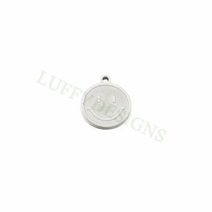 10pcs Smile Face Charm 8mm/13mm, Gold Smile Charm Pendant, Smile Round Disc, Happy Face Pendant, Smiley Symbol, Gold plated Stainless Steel